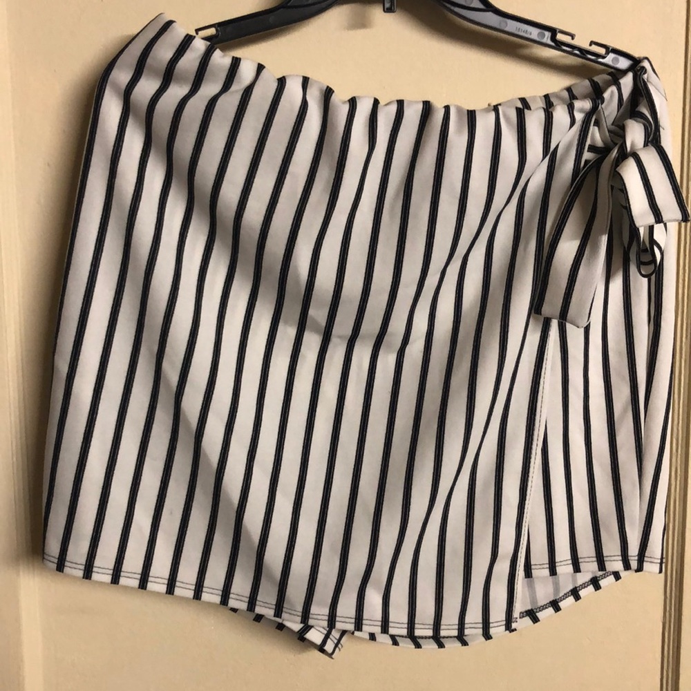 Striped Skort with Side Tie